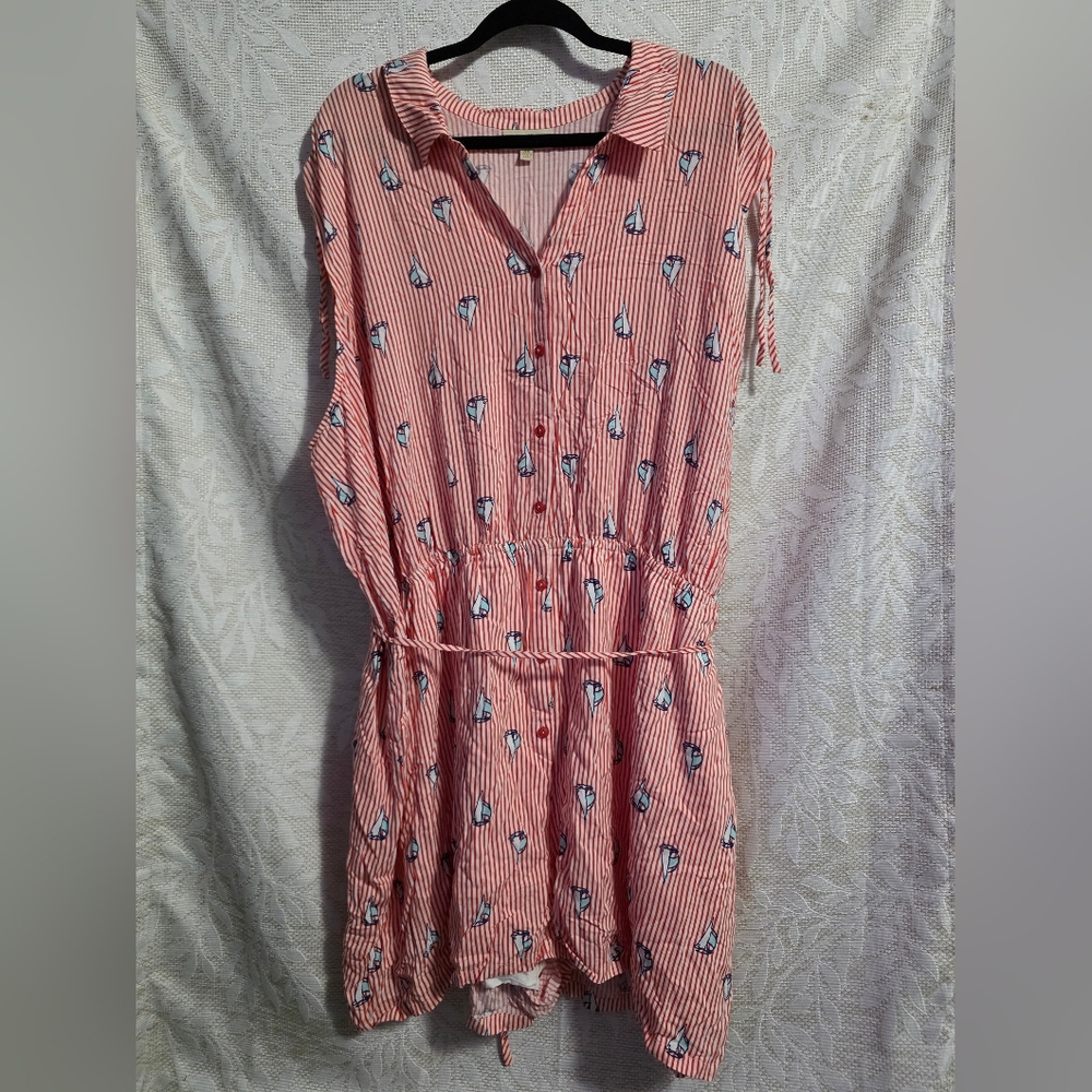 Modcloth Red and White Striped Dress